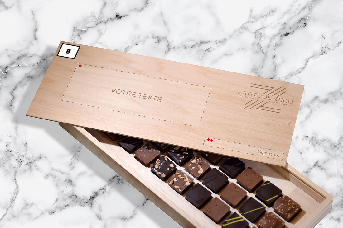COFFRET BOIS - PERSONNALISABLE - 300g